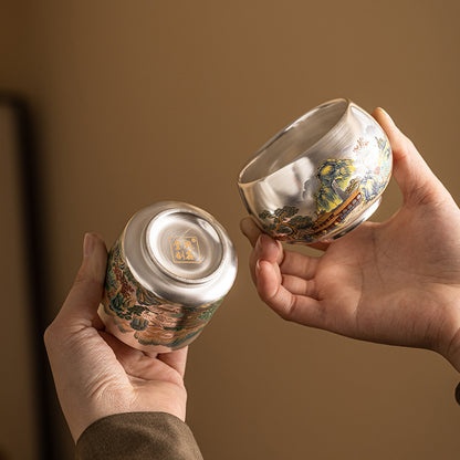 A Silver-plated cup teacup