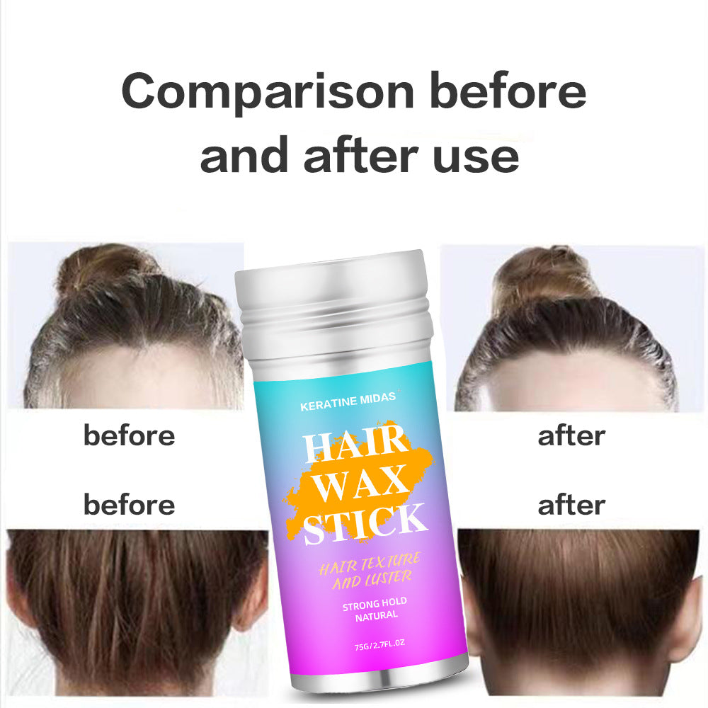 A Keratine Midas 75G styling hair wax stick for men and women styling frizzy broken hair finishing cream styling aluminum can hair - Mixbatch