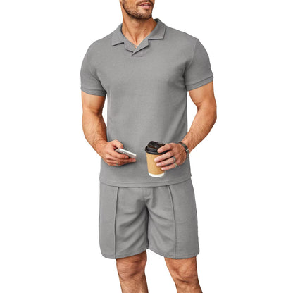 A polo shirt V-neck short-sleeved men's suit