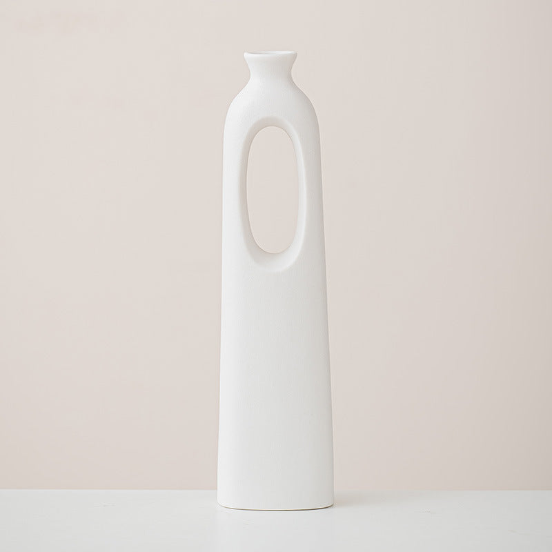 A Creative Nordic Art Ceramic Vase Ornament Living Room TV Cabinet Wine Cabinet Flower Arrangement Ornament Model Room Flower Ware