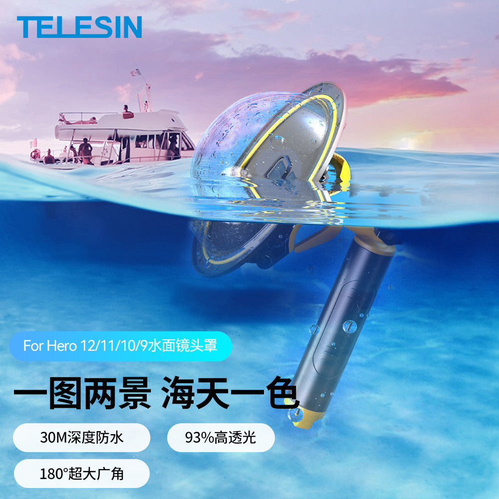 A Compatible with GoPro 13/12/11/10/9 Snorkeling Dome Port Waterproof Housing