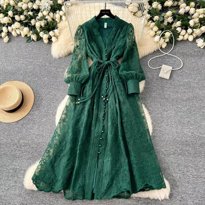 A lace embroidered dress