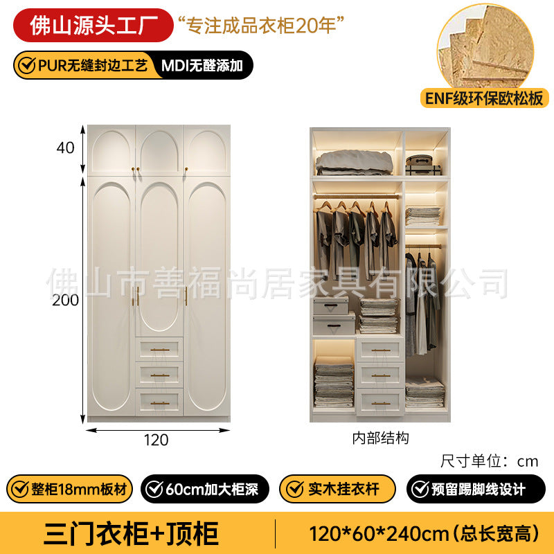 A The solid wood wardrobe with OSB board ENF grade melamine paint finish