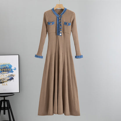 A long-sleeved autumn and winter dress
