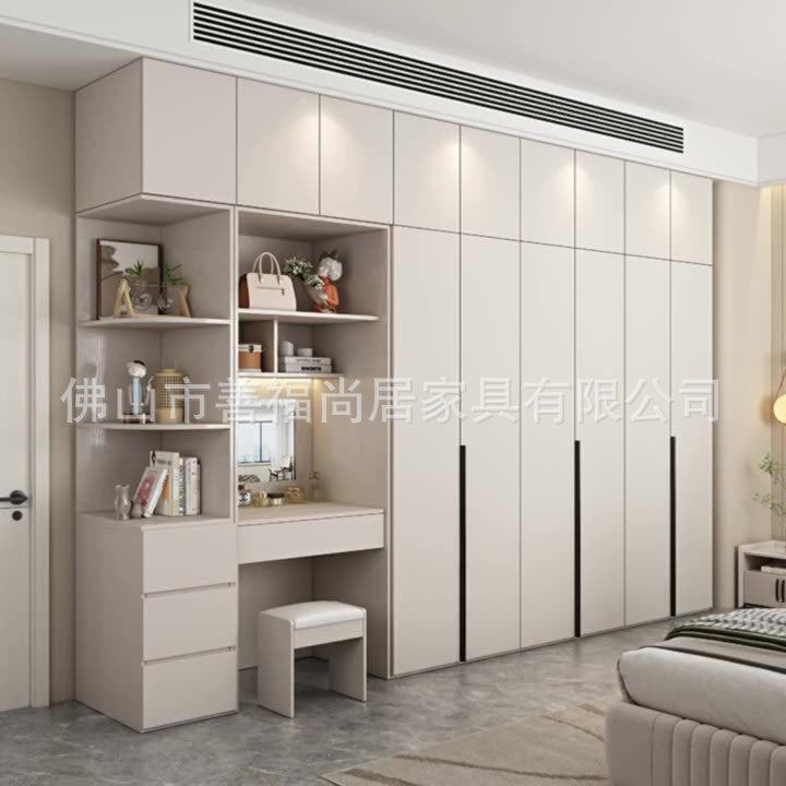 A European pine board wardrobe with melamine finish