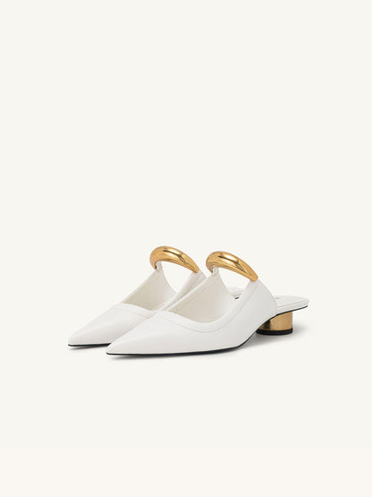 A simple pointed women's slippers medium heel multi-colored sandals