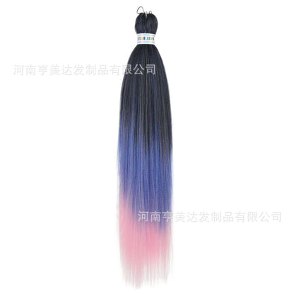 A EZ Color 26inch Women Chemical Fiber Long Straight Hair Large Easy Braided Hair Low Temperature Silk Long Straight Hair Wig