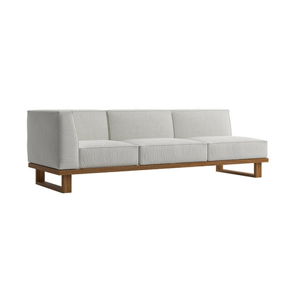 A teak outdoor sofa combination villa courtyard furniture Nordic style high-end garden hotel terrace solid wood sofa chair - Mixbatch