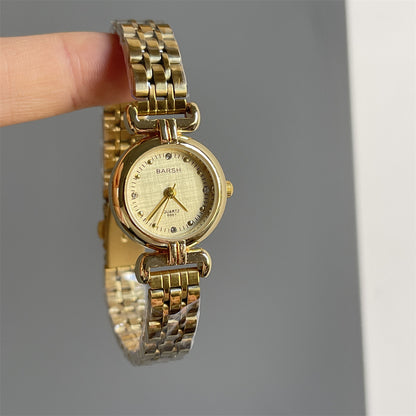 A Ladies Quartz Watch Female Retro Mini Disc Small Luxury Steel Belt