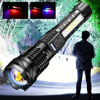 A new strong light flashlight white laser bright waterproof outdoor lighting emergency work light running fishing light