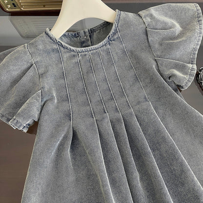 A new children's foreign soft denim skirt little girl fashionable princess skirt - Mixbatch