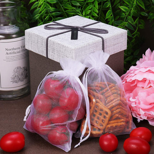 A White yarn bag wholesale jewelry yarn bag bundle mouth bag gift bag white organza mesh bag, happy candy bag MOQ: 500 PIECE - Mixbatch