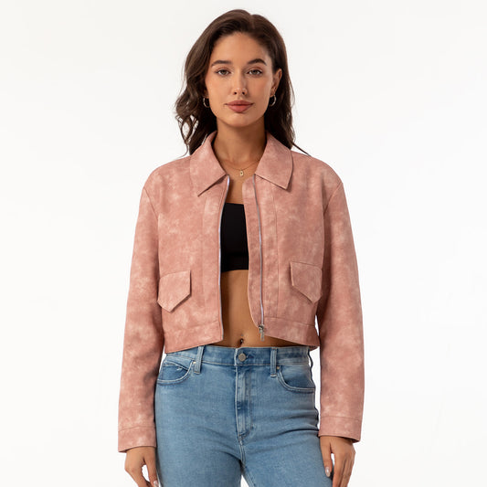 A women's leather jacket