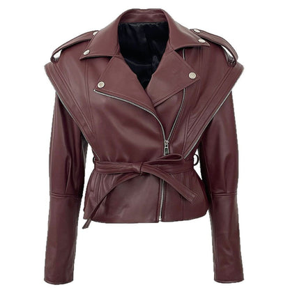A genuine leather sheepskin jacket