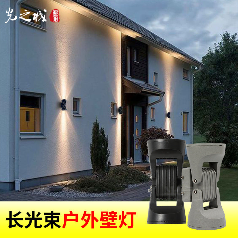 A led double-headed wall lamp villa outdoor column up and down luminous decoration lighting exterior wall waterproof wall-mounted spotlight