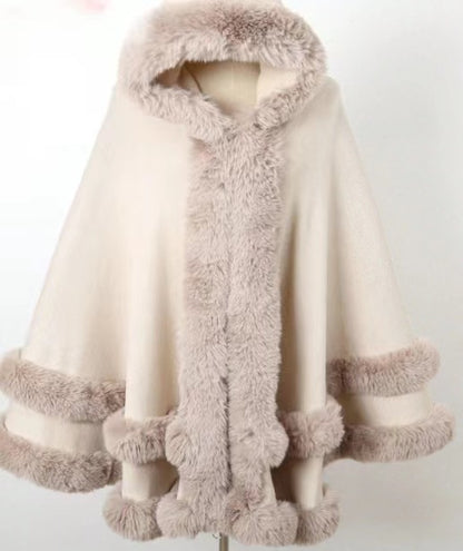 A new loose fur collar shawl