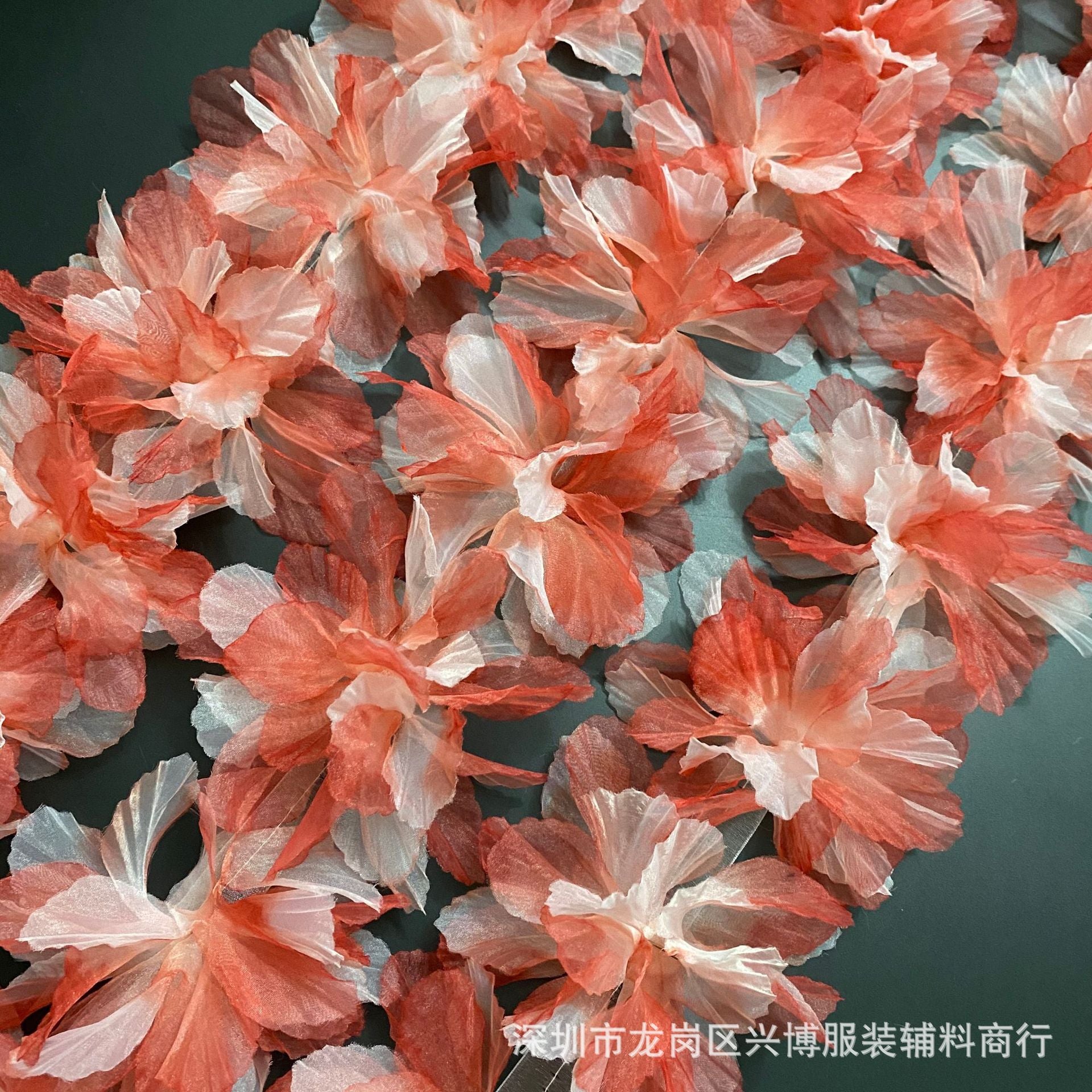A 14cm three-dimensional organza lace DIY gradual change handmade flower clothing accessories decorative flower ballet doll dance dress - Mixbatch