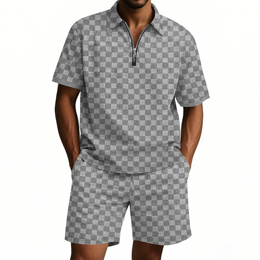 A short-sleeved shorts set
