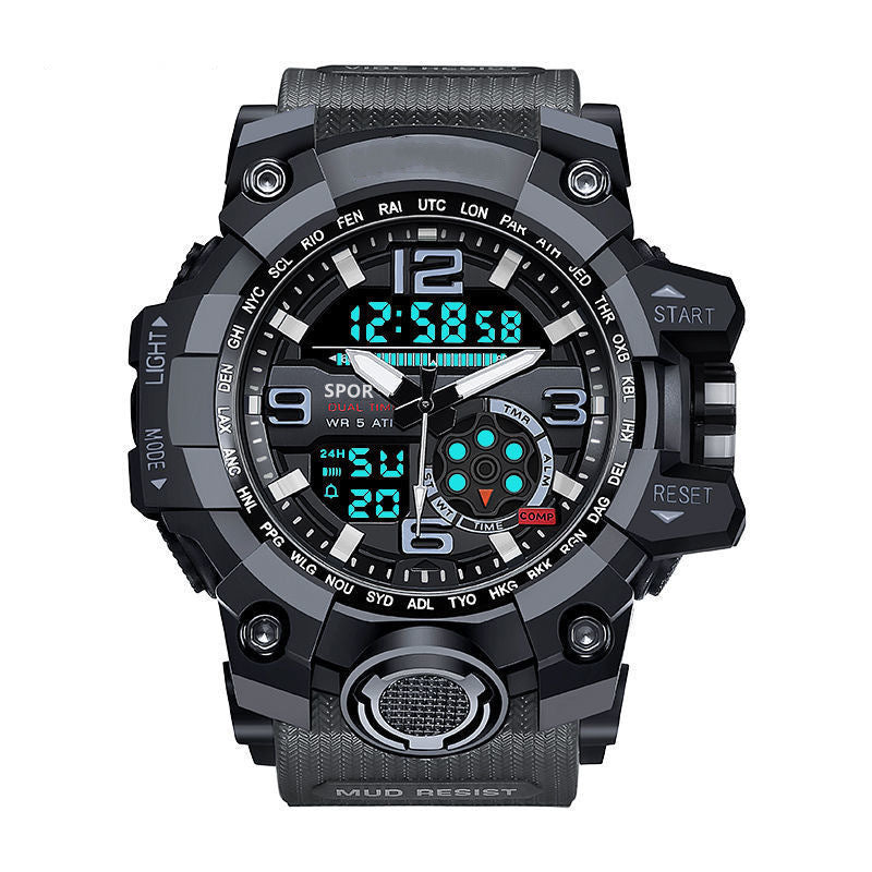 A big mud king with the same life waterproof electronic watch men's students teen trend wolf warrior outdoor sports watch
