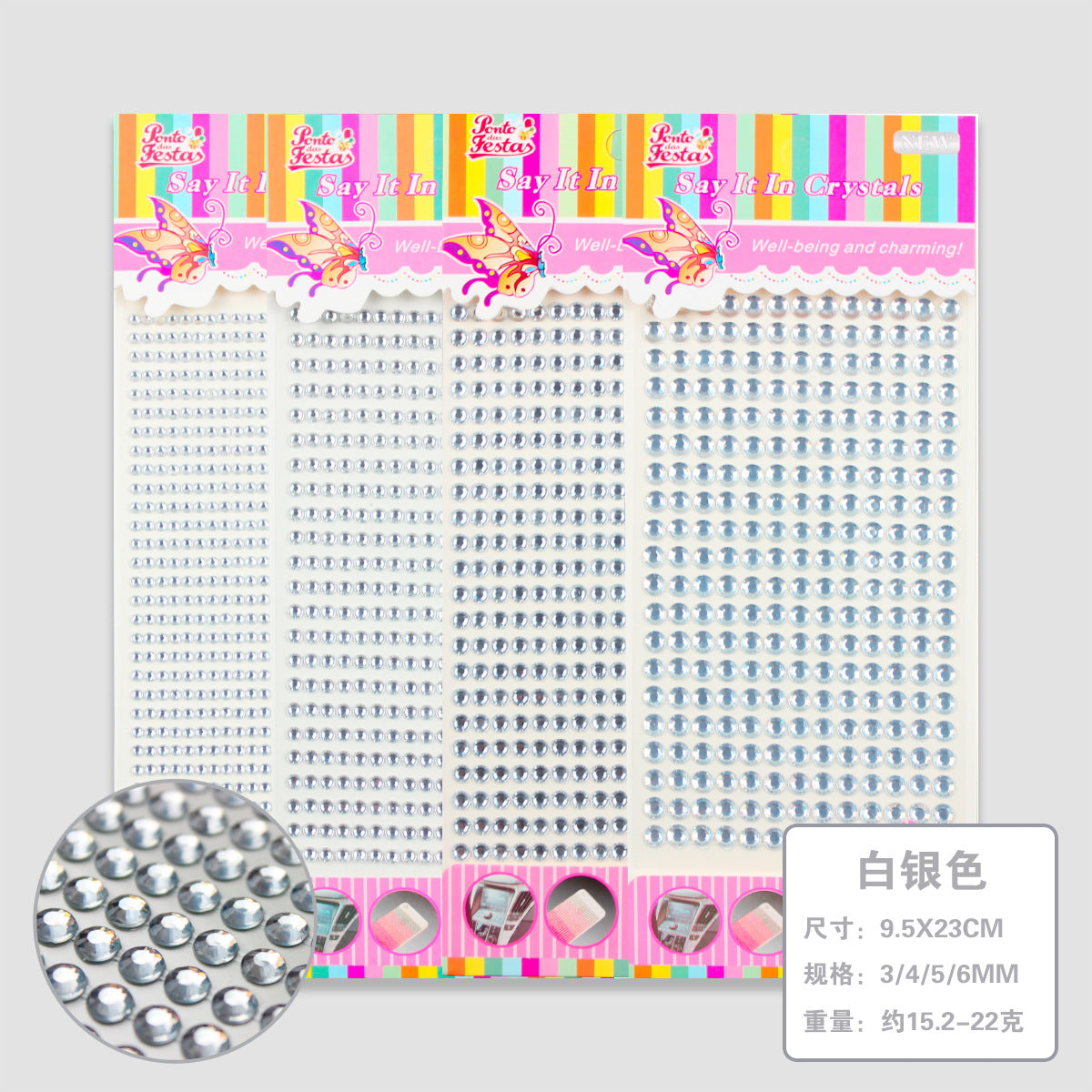 A diamond sticker handmade creative diamond pearl sticker flat bottom diamond decorative car sticker acrylic diamond universal color sticker - Mixbatch