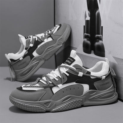 A spring and summer comfortable breathable dad shoes new 2024 youth running sports shoes casual versatile height increase men's shoes - Mixbatch