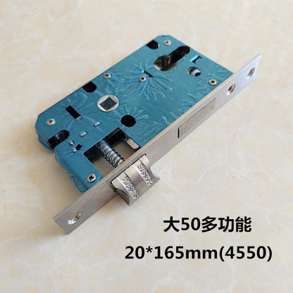 A Wooden door Interior door Fingerprint lock body Double active double fast lock body
