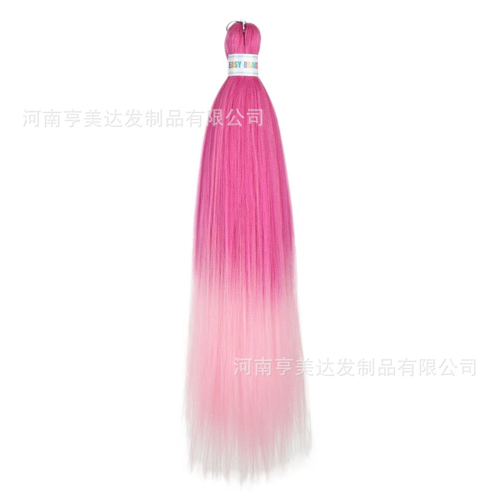 A EZ Color 26inch Women Chemical Fiber Long Straight Hair Large Easy Braided Hair Low Temperature Silk Long Straight Hair Wig