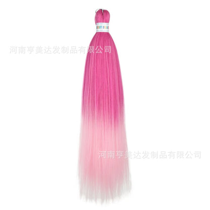 A EZ Color 26inch Women Chemical Fiber Long Straight Hair Large Easy Braided Hair Low Temperature Silk Long Straight Hair Wig