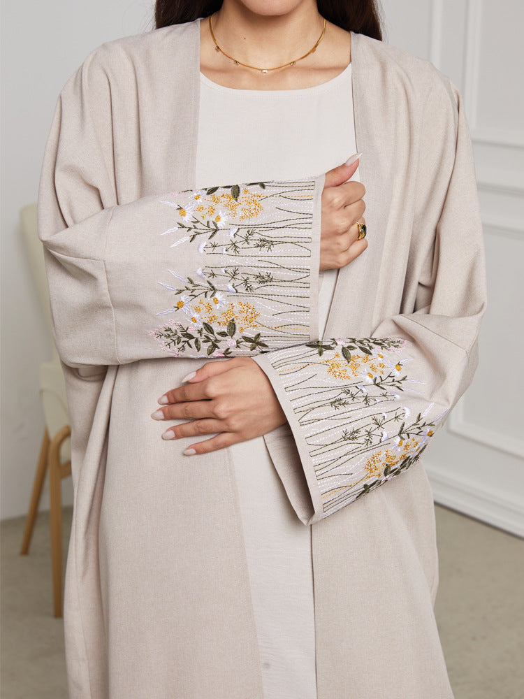 Women's Robe Embroidered Middle Eastern Muslim Clothing Cardigan Dress Long Dress Bat Sleeve - Mixbatch