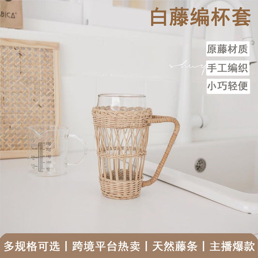 غطاء كوب من الخيزران الأبيض الإندونيسي الياباني 