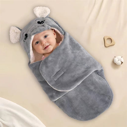 Cross-border newborn baby blanket newborn blanket cartoon spring and autumn winter single baby delivery room thickened swaddle sleeping bag