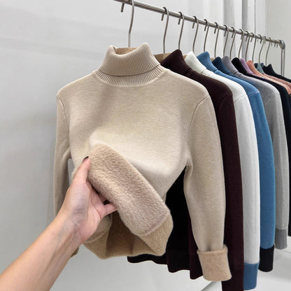 A integrated fleece turtleneck sweater women's fleece thickened