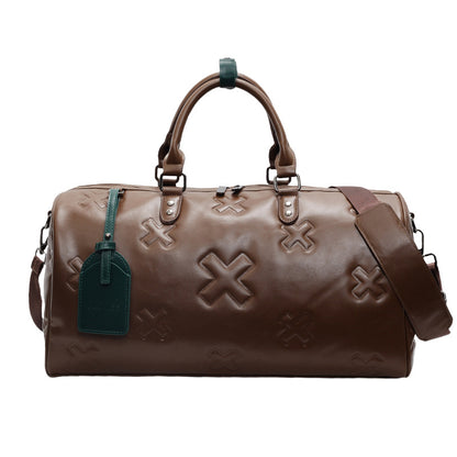 A new PU embossed fashion travel bag women's large-capacity hand luggage bag men's and women's sports suitcase fitness