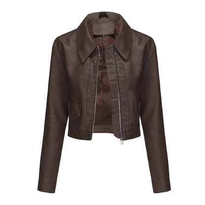 A women's leather jacket