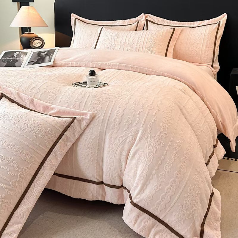 A four-piece set of sheets and quilt covers