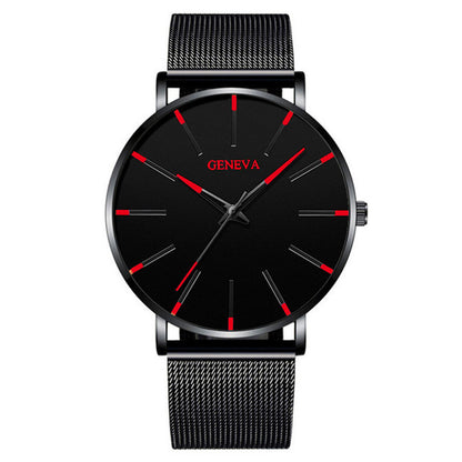A Geneva Fashion Mesh Strap Watch Men's Watch Colorful Scale Men's Watch Business Quartz Watch Wholesale - Mixbatch