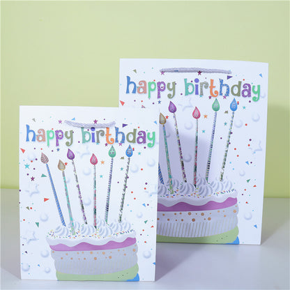 A happy birthday gift paper bag cake wrapping paper bag balloon candle shopping bag spot wholesale plush toy bag
