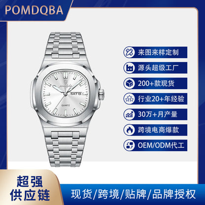 A nautilus polygon cut quartz men and women watch design generation OEM LOGO