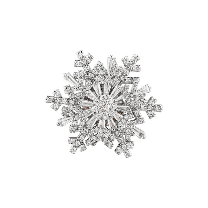 A high-end luxury niche rotating snowflake brooch - Mixbatch