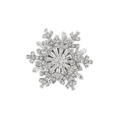 A high-end luxury niche rotating snowflake brooch - Mixbatch