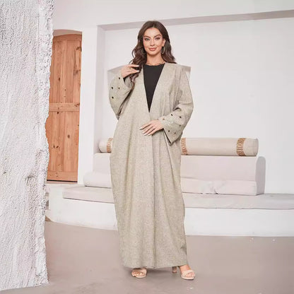 Embroidered Middle Eastern Muslim Cardigan Robe Embroidered Dress Women's Clothing - Mixbatch