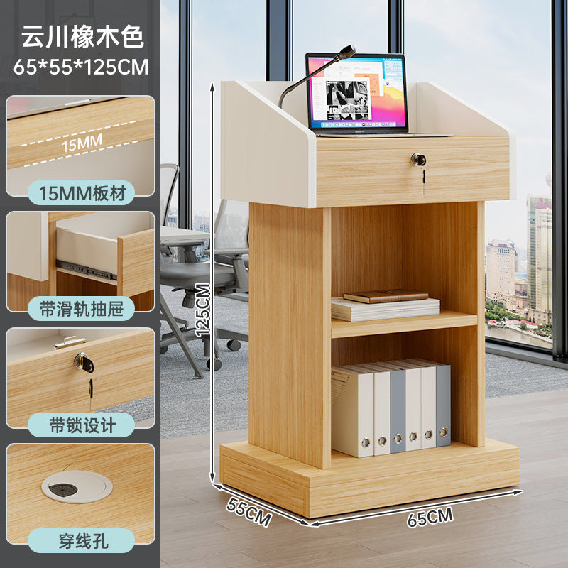 A Classroom podium lectern, and desk
