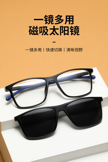 A new polarized two-color injection molded foot glasses magnet men's and women's cycling clip sunglasses fashionable magnetic glasses frame