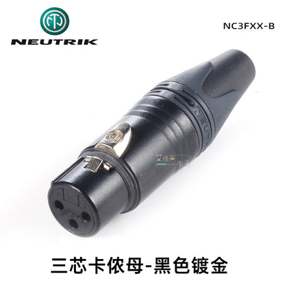 موصل صوت ثلاثي النواة من نوع XLR Kanon مطلي بالذهب من Youquek، ذكر وأنثى من نوع Canon NC3MXX/F