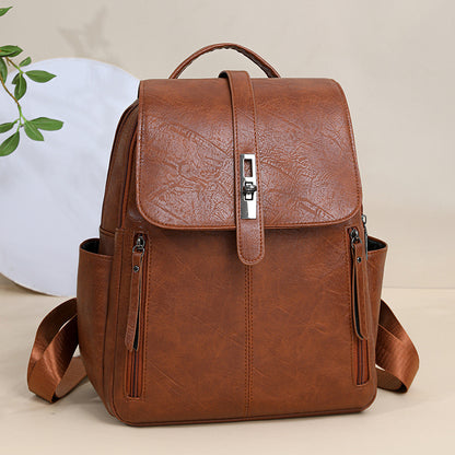 A backpack women's new retro casual old flower large capacity schoolbag backpack printing fashion trend line big bag