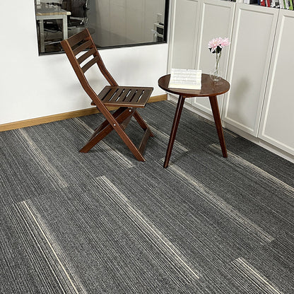 A Office  Building Meeting Room Fire Resistant Dirt Resistant Flame Retardant Environmental Protection Grey Striped Square Splicing B1 Fire Carpet