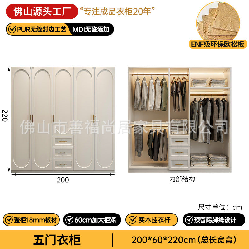 A The solid wood wardrobe with OSB board ENF grade melamine paint finish