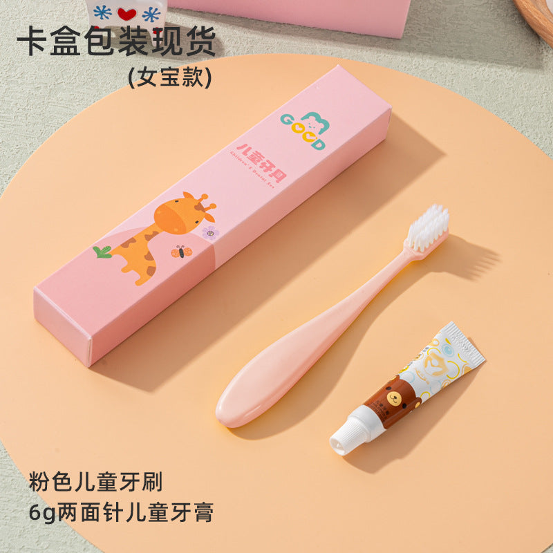 Theme hotel children's disposable toothbrush with toothpaste slippers soft bristle tooth set