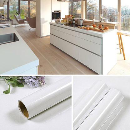 A cabinet self-adhesive sticker furniture renovation waterproof thickened paint wallpaper pearlescent cabinet room wardrobe solid color pvc wallpaper