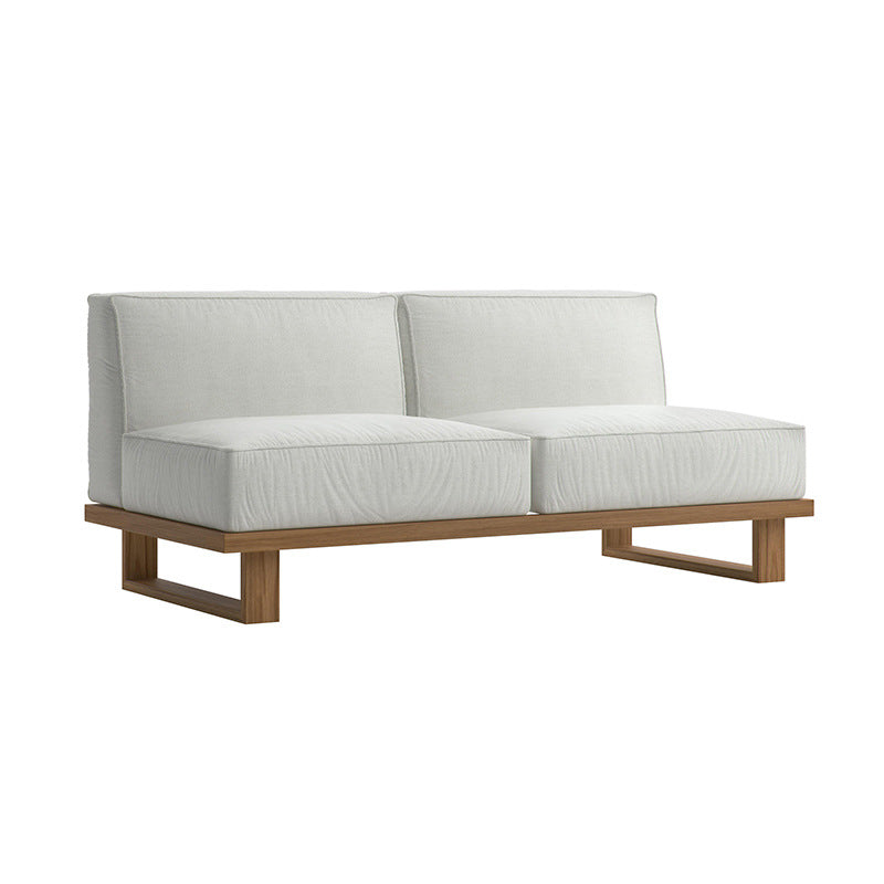 A teak outdoor sofa combination villa courtyard furniture Nordic style high-end garden hotel terrace solid wood sofa chair - Mixbatch